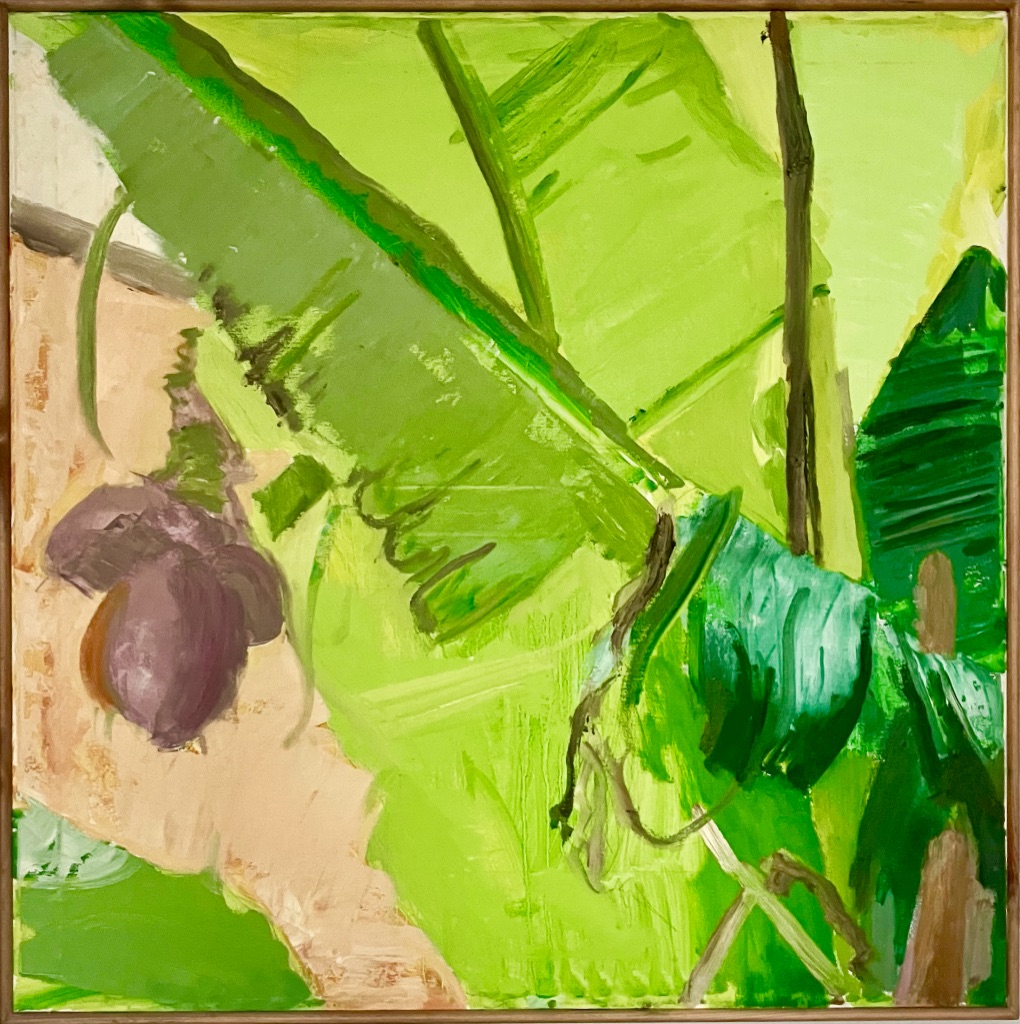 Banana leaves and flower | 80 x 80 | sold thumbnail