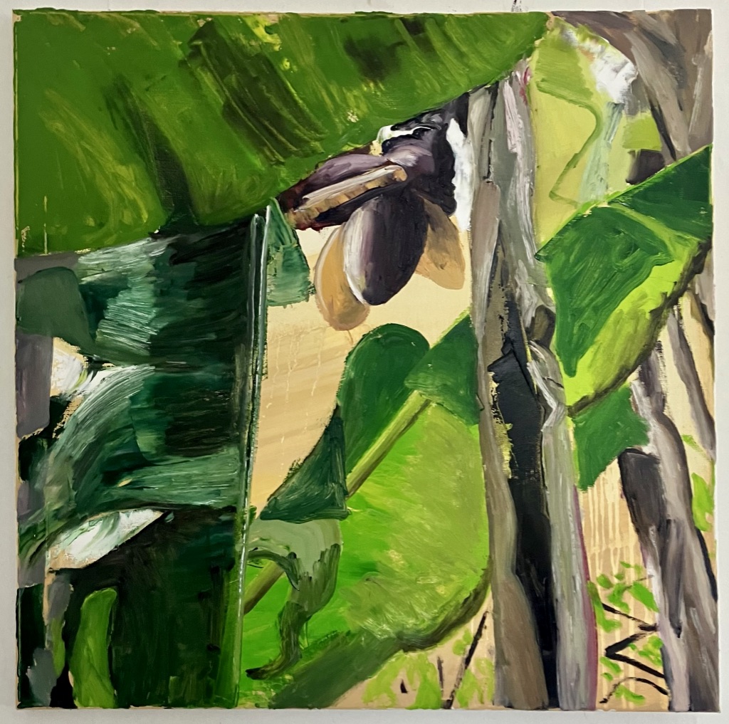 Banana tree with flower | 80 x 80 | sold thumbnail