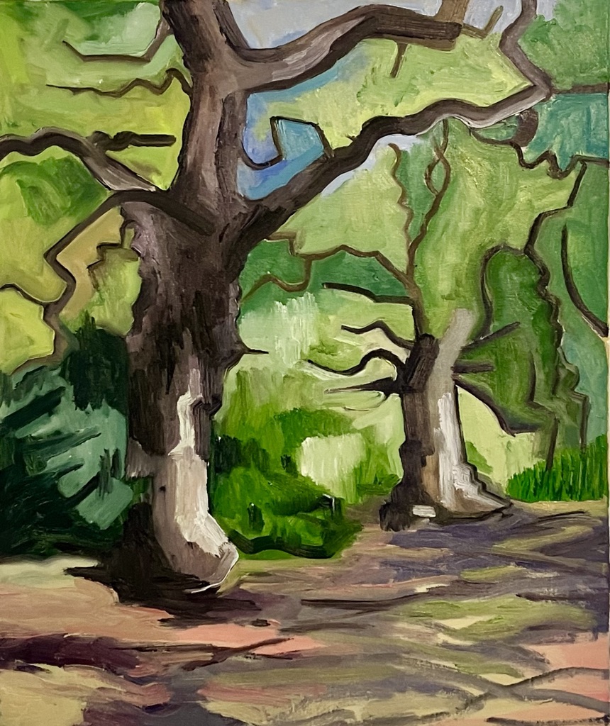 Two trees, homage painting / 60 x 45 thumbnail